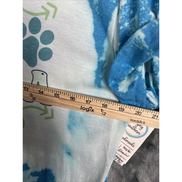 Women’s Dog Mom T Shirt “Fur Mama” Dog Lovers Blue Tye Dyed Shirt Adult Large - Picture 11 of 12
